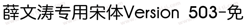 薛文涛专用宋体Version 503字体转换